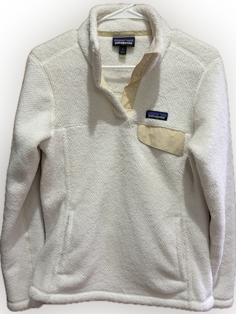 Patagonia Re-Tool Snap-T Placket Fleece Pullover Raw Linen S EUC